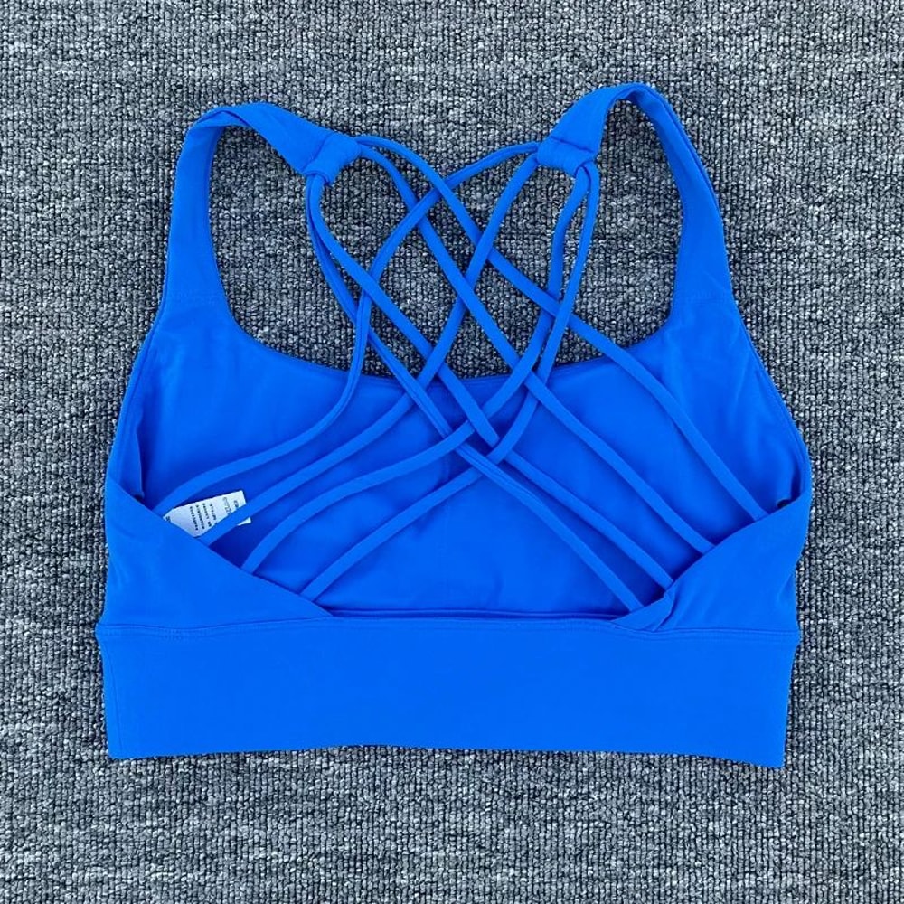FlexLift CrossBack Sports Bra Shockproof Push Up Workout Crop Top 8