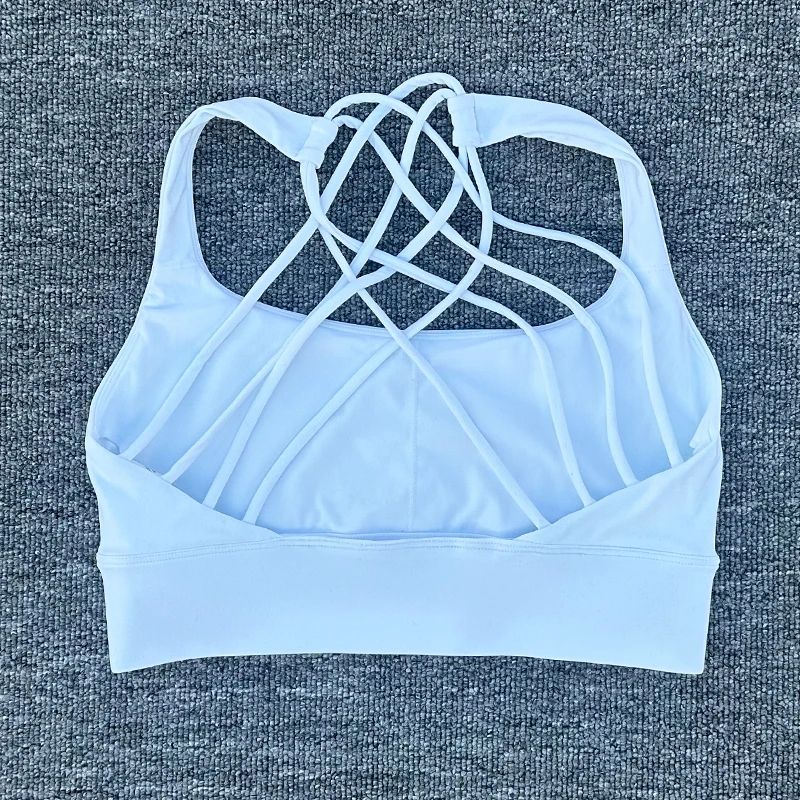 FlexLift CrossBack Sports Bra Shockproof Push Up Workout Crop Top 9