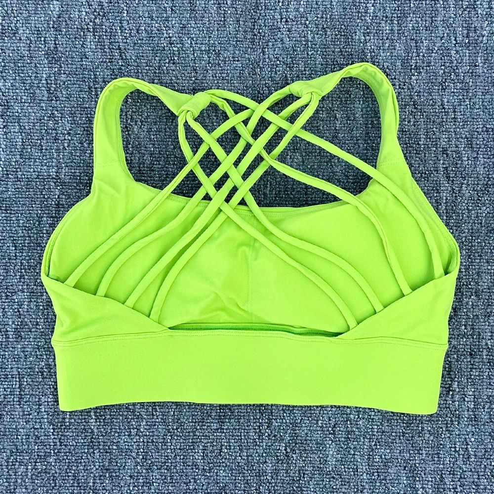 FlexLift CrossBack Sports Bra Shockproof Push Up Workout Crop Top 12