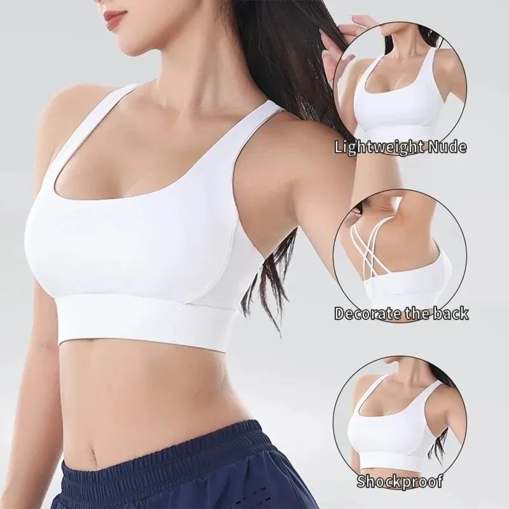 FlexLift Seamless Sports Bra For Women Breathable Racerback Yoga Bra For High Impact Workouts 0
