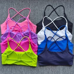 cross-back sports bra with chest pads – hollow back yoga vest for high-impact support