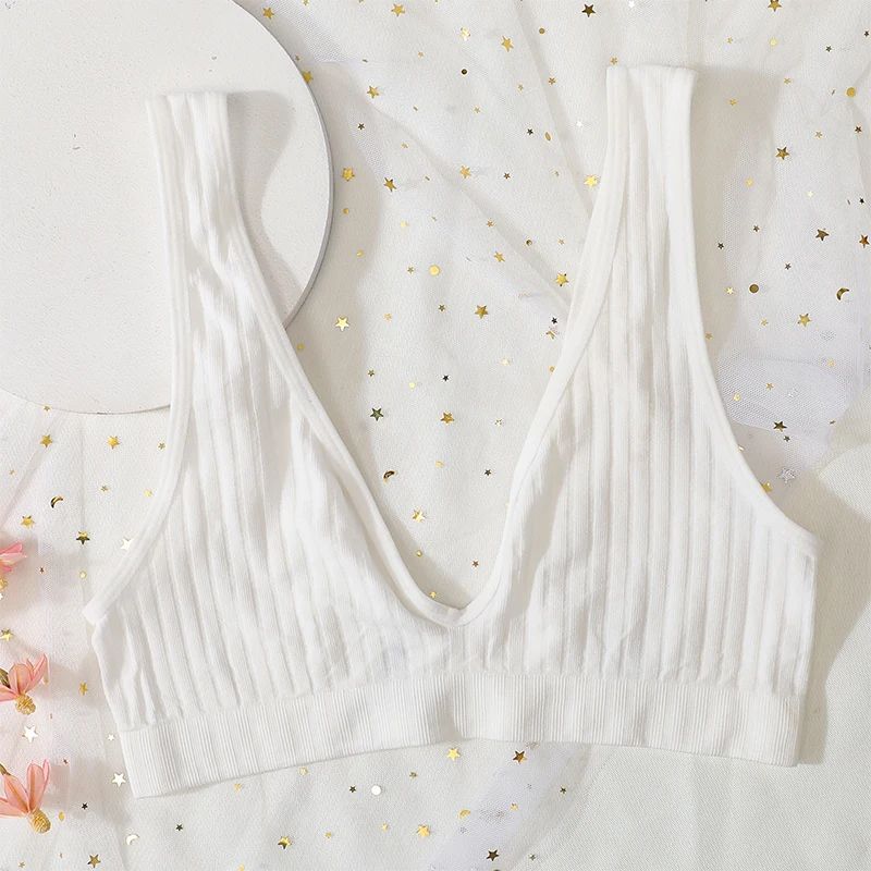 Seamless Deep V Wireless Push Up Bra Ribbed Bralette Crop Top For Everyday Comfort 12