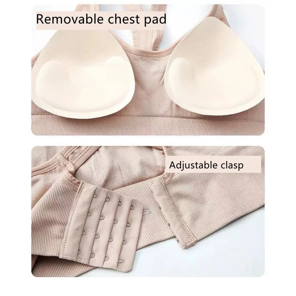 SculptFit Push Up Sports Bra Tank Top Breathable Hollow Back Gym Crop Top For Women 5