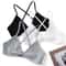 PureEase Cotton Bralette Deep V Triangle Unlined Wireless Bra With Cross Back 0