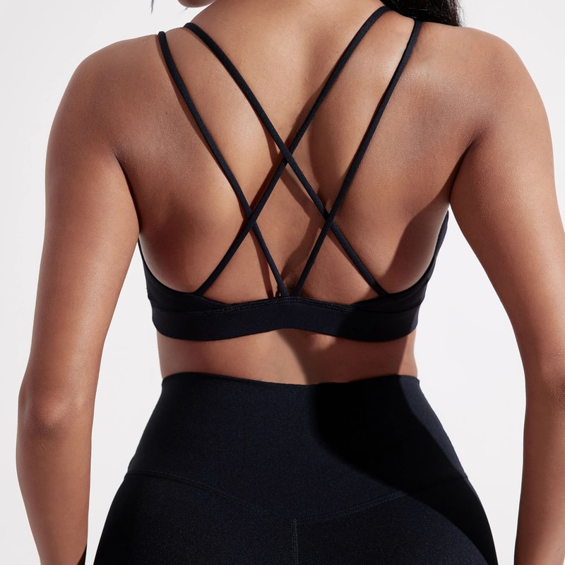 PowerFlex High Impact Sports Bra For Women Seamless Cross Back Yoga Gym Top 1