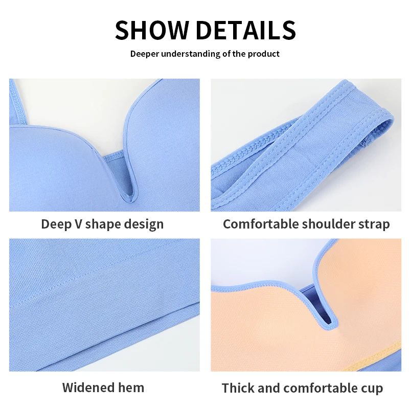 FlexLift Seamless Push Up Sports Bra Wireless Padded Gym Running Support 3