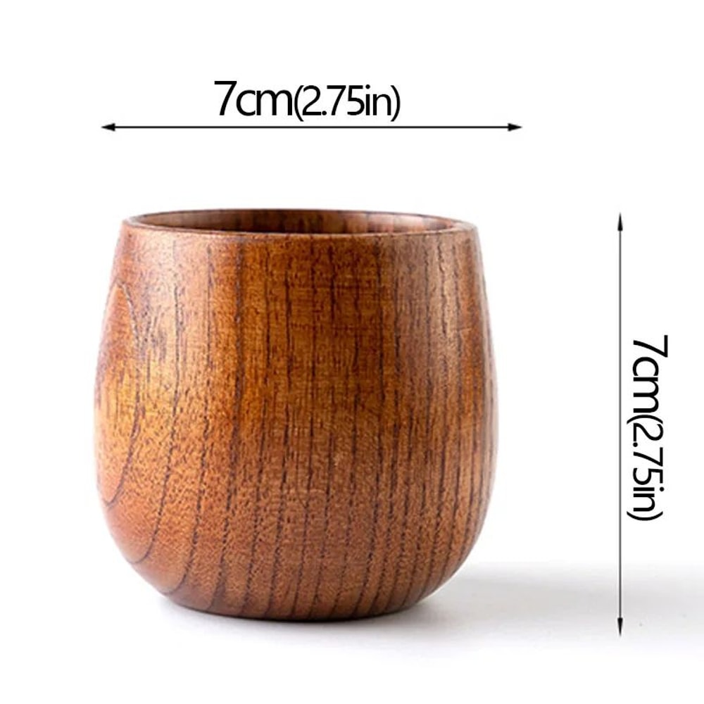 Handcrafted Jujube Wood Mug Natural Wooden Coffee Cup With Ergonomic Handle 12
