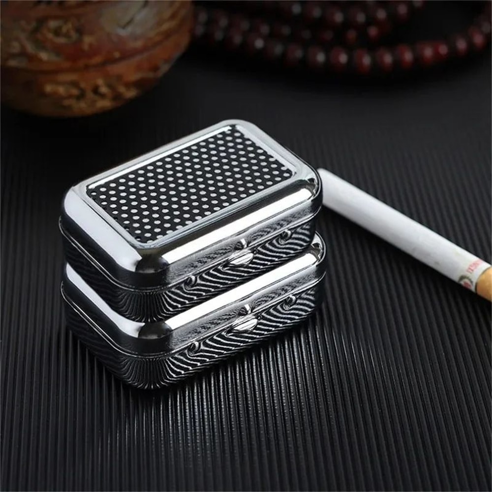 Portable Mini Metal Car Ashtray With Lid Smokeless Pocket Desktop Ashtray For Travel 6