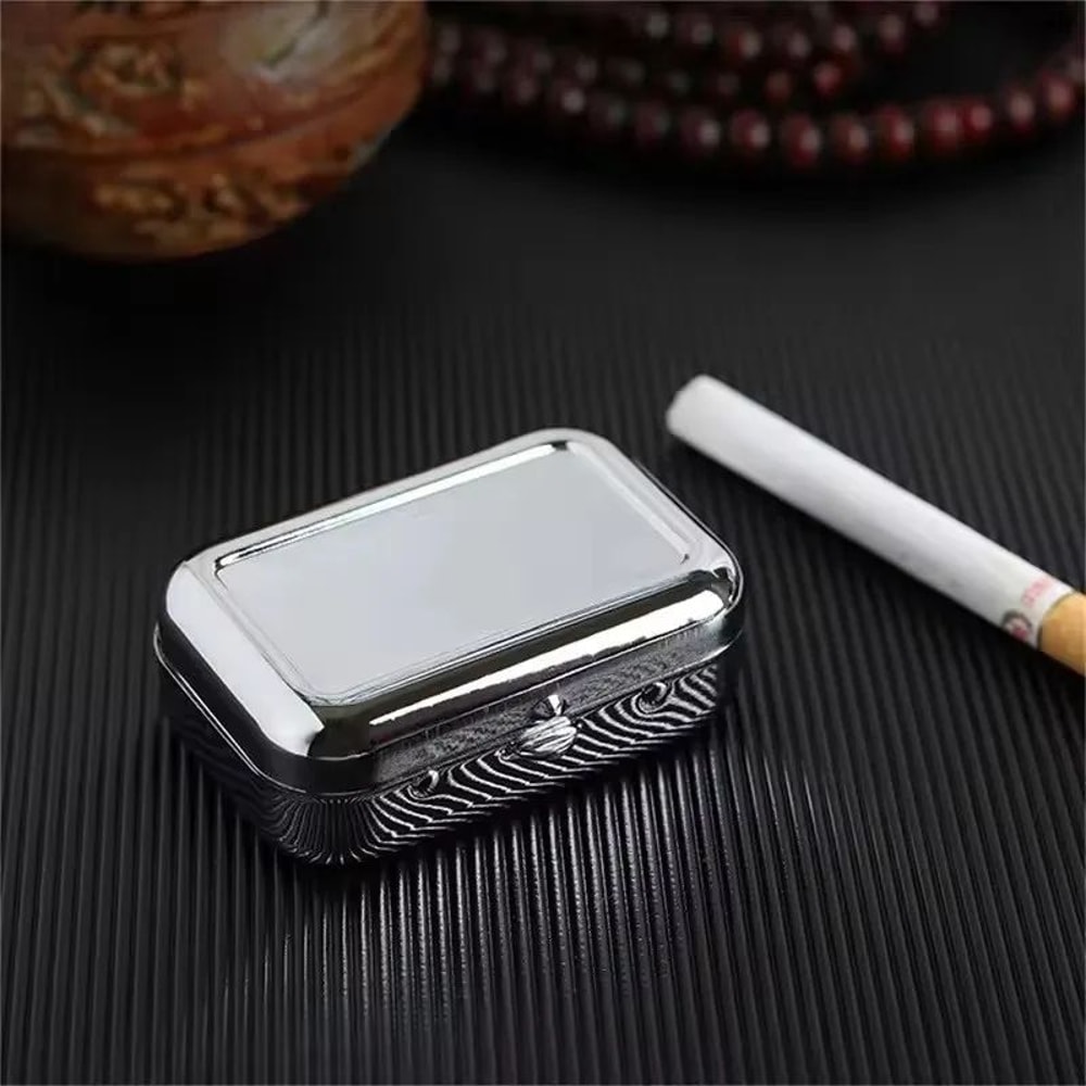Portable Mini Metal Car Ashtray With Lid Smokeless Pocket Desktop Ashtray For Travel 11