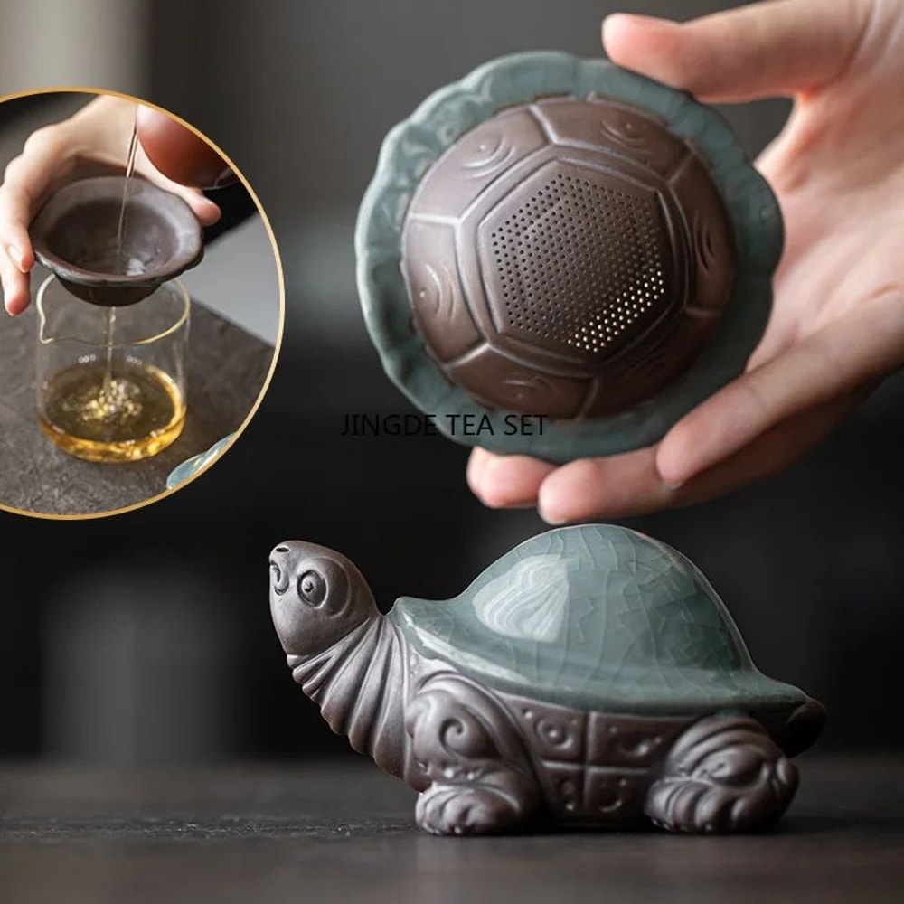 Ceramic Turtle Tea Strainer Tea Pet For Gongfu Kung Fu Tea Tables 3