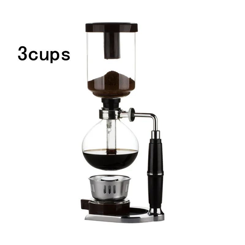 BrewMaster Glass Siphon Coffee Maker 3 5 Cup Vacuum Coffee Maker With Reusable Filter 6