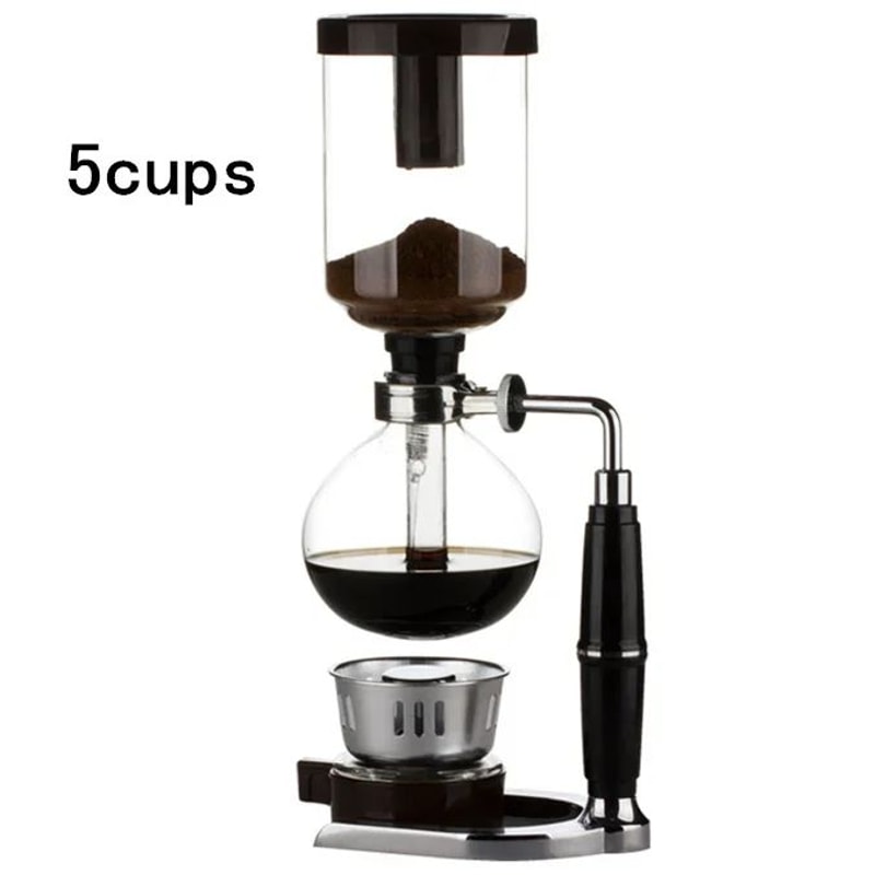 BrewMaster Glass Siphon Coffee Maker 3 5 Cup Vacuum Coffee Maker With Reusable Filter 7