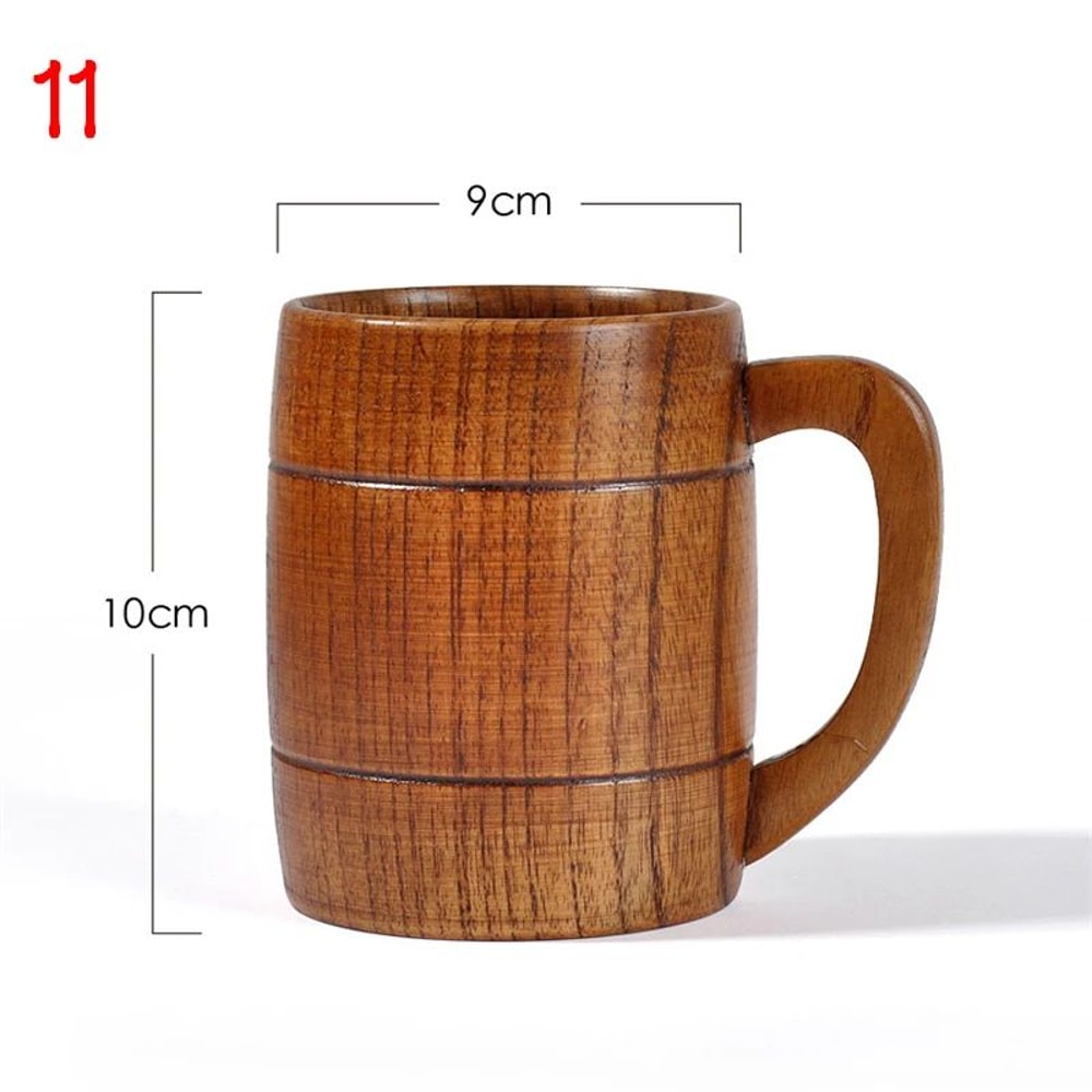 Rustic Spruce Wood Big Belly Mug Handmade Wooden Beer Mug Natural Coffee Cup 16