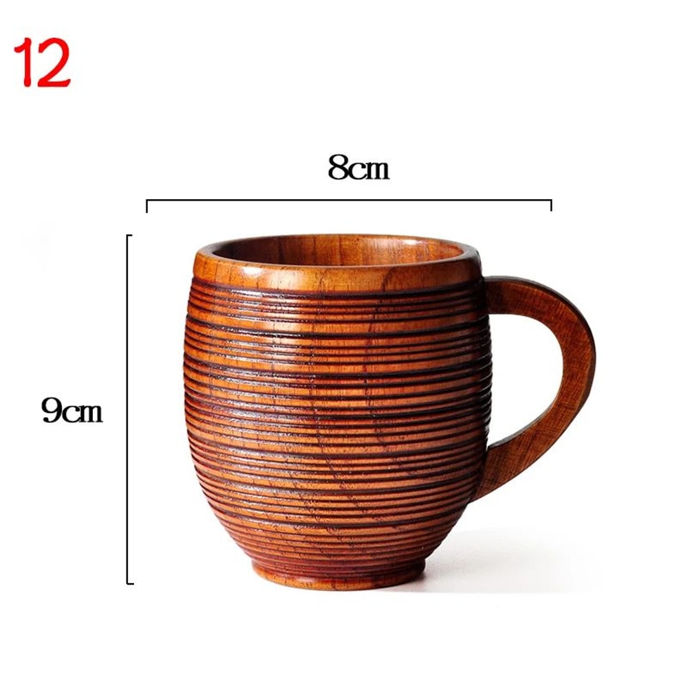 Rustic Spruce Wood Big Belly Mug Handmade Wooden Beer Mug Natural Coffee Cup 17