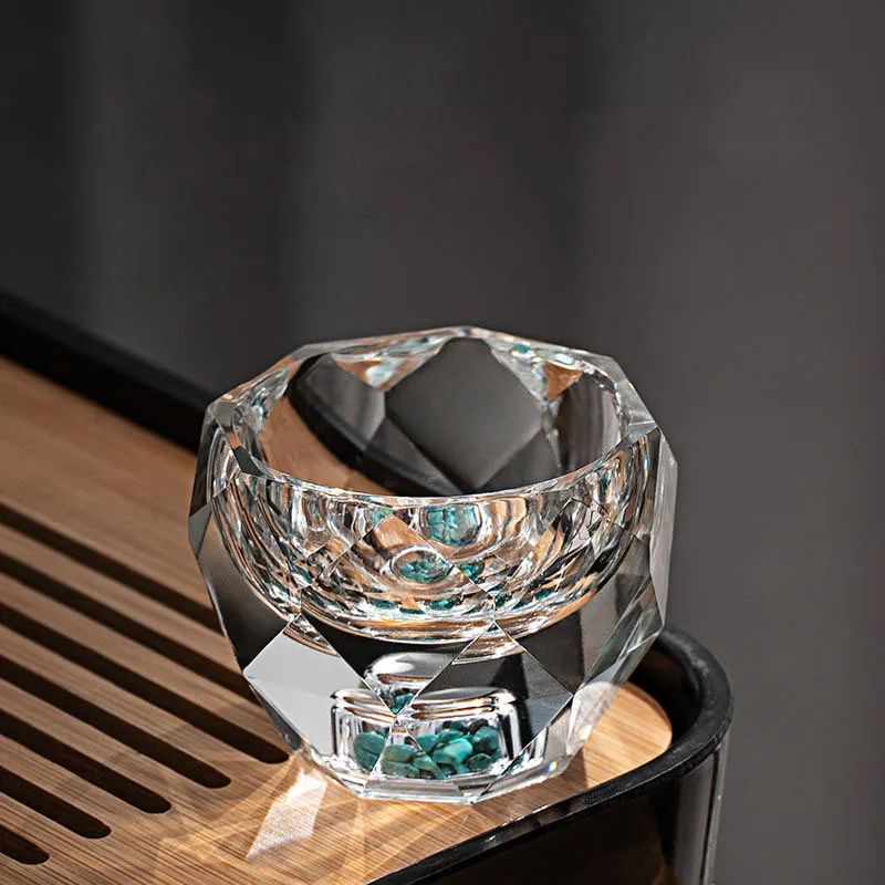 Diamond Faceted 50ml Shot Glass With Double Bottom Crystal Look Whiskey Espresso Tea 5