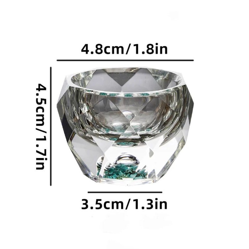 Diamond Faceted 50ml Shot Glass With Double Bottom Crystal Look Whiskey Espresso Tea 6