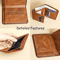 Mens Genuine Leather Wallet RFID Anti Theft Large Capacity Trifold Fashion Card Holder With Photo P