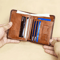 Mens Genuine Leather Wallet RFID Anti Theft Large Capacity Trifold Fashion Card Holder With Photo P