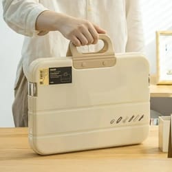 premium a4 waterproof file storage box with lock & handle – portable document organizer case