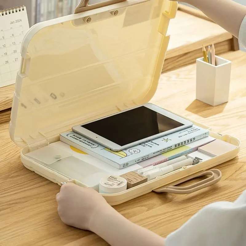 Premium A4 Waterproof File Storage Box With Lock Handle Portable Document Organizer Case 2