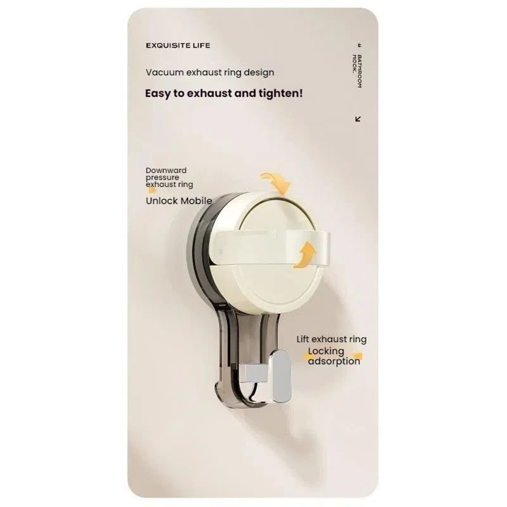Strong Vacuum Power Hooks No Drill Suction Hooks With Traceless Hold For Bathroom Kitchen 4