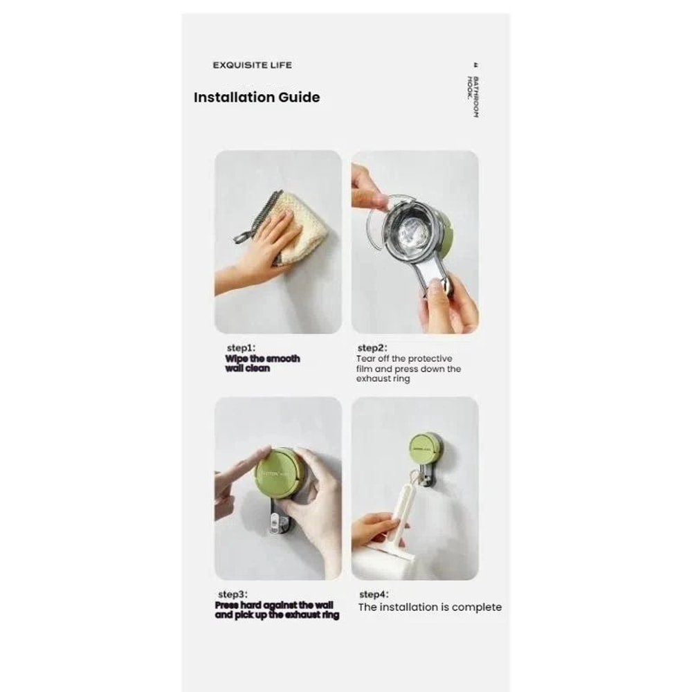 Strong Vacuum Power Hooks No Drill Suction Hooks With Traceless Hold For Bathroom Kitchen 5