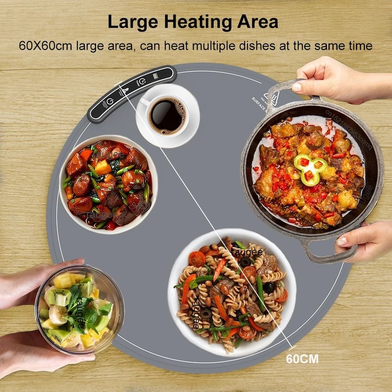 ThermaServe Foldable Electric Food Warming Mat Portable Silicone Food Warming Tray With 8 Heat Set 3