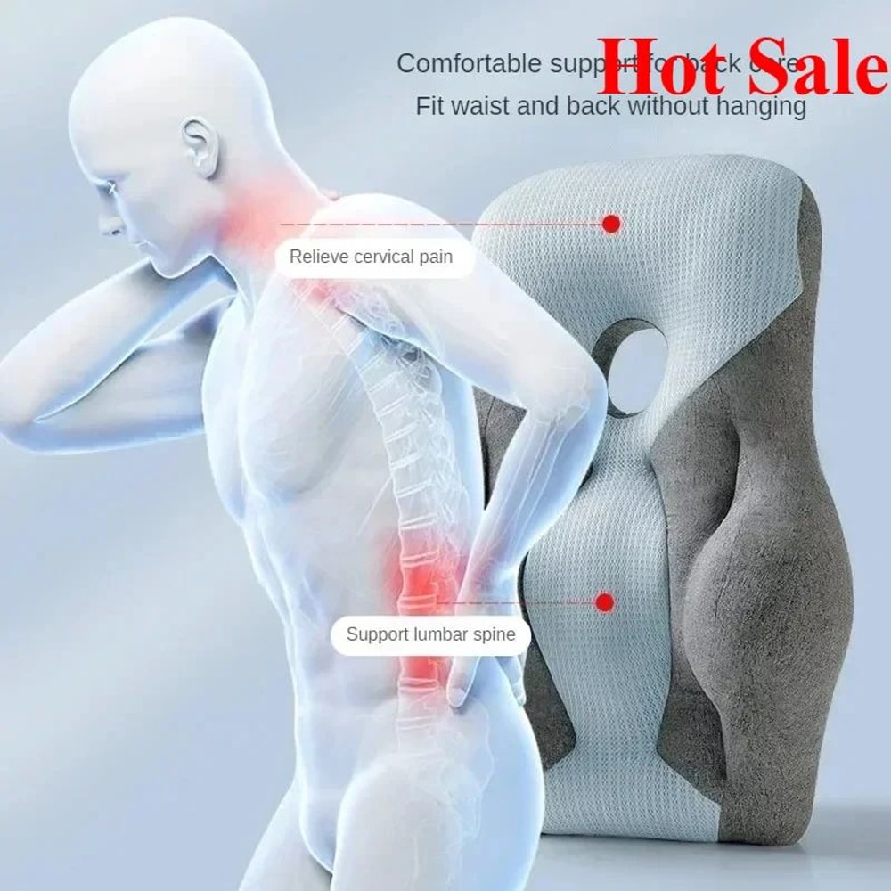 ErgoRelief Pro Lumbar Support Cushion For Office Chair Car Seat 1