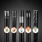 SleekPro Japanese Reusable Chopsticks Set 5 Pairs NonSlip Alloy Sushi Noodle Sticks 1