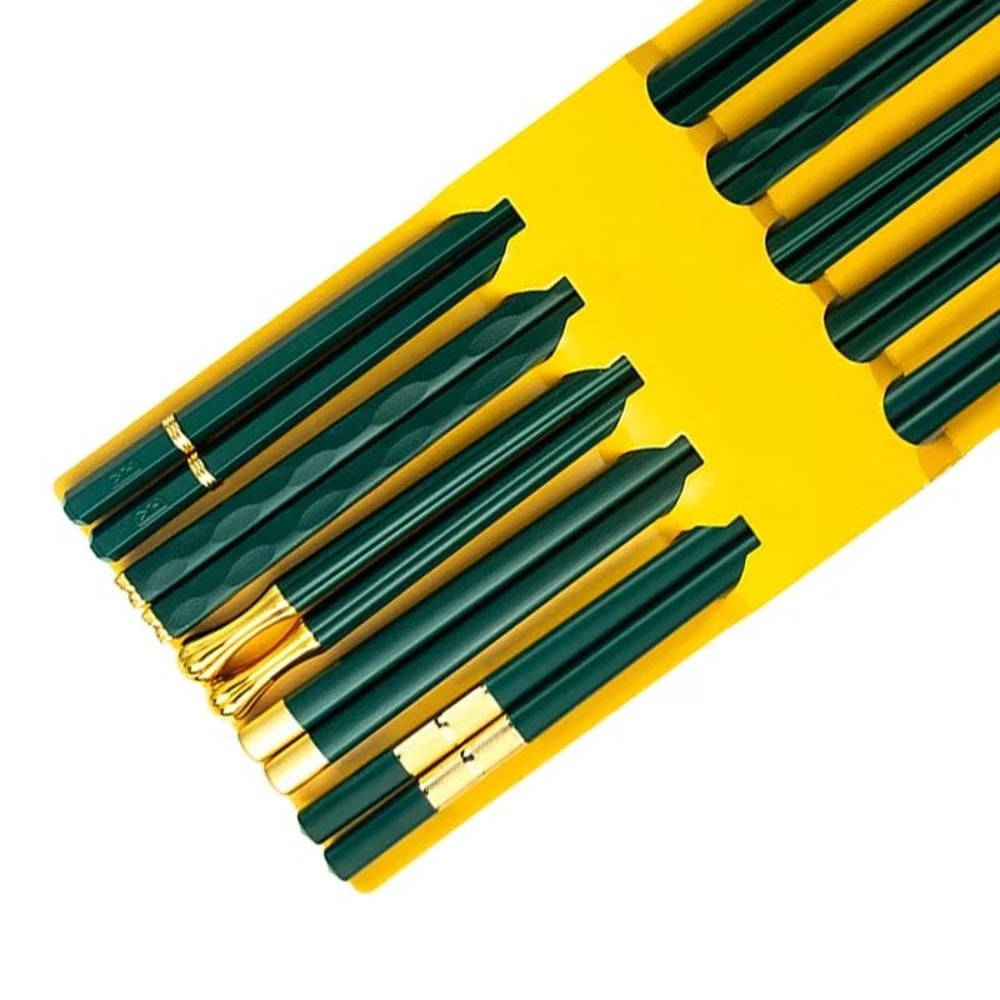 SleekPro Japanese Reusable Chopsticks Set 5 Pairs NonSlip Alloy Sushi Noodle Sticks 6
