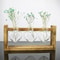 Heart Frame Hydroponic Plant Vase Vintage Wooden Glass Tabletop Flower Vase For Modern Home Decor 4