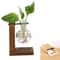 Heart Frame Hydroponic Plant Vase Vintage Wooden Glass Tabletop Flower Vase For Modern Home Decor 9