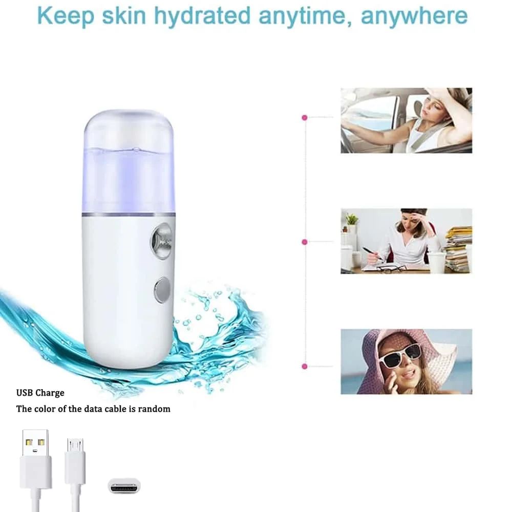 HydraGlow Pro Nano Facial Steamer Portable Facial Mist Sprayer USB Rechargeable Face Humidifier 3