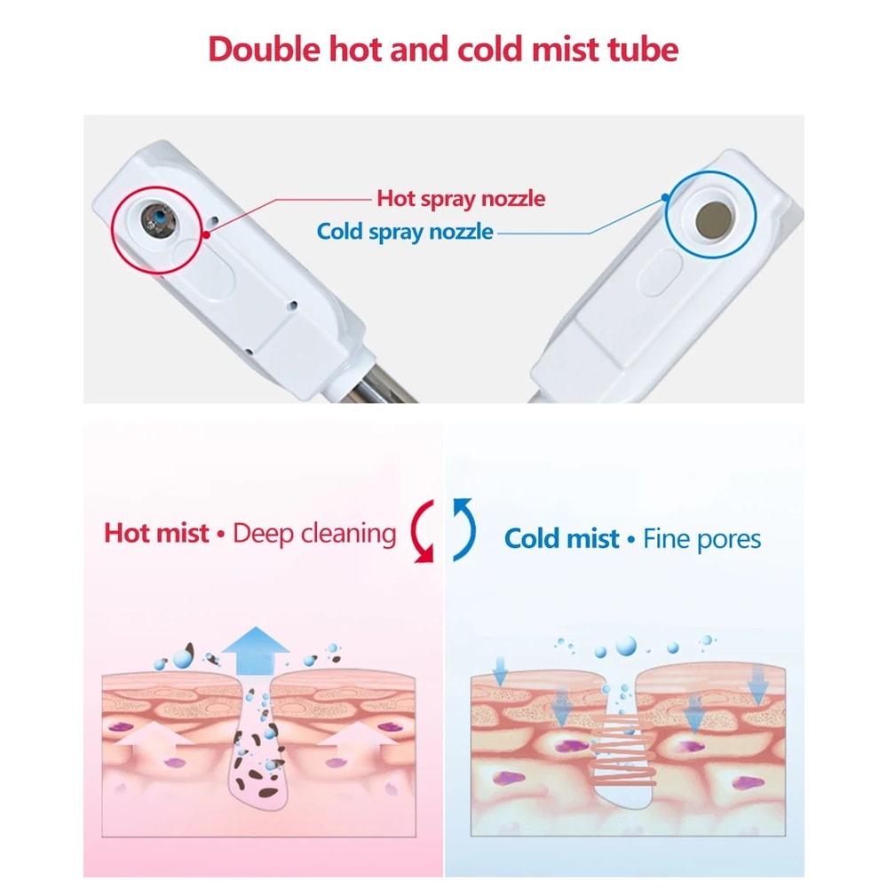 3in1 Facial Steamer With Ozone LED Lamp Professional Hot Cold Face Steamer For Deep Pore Cleansi 2