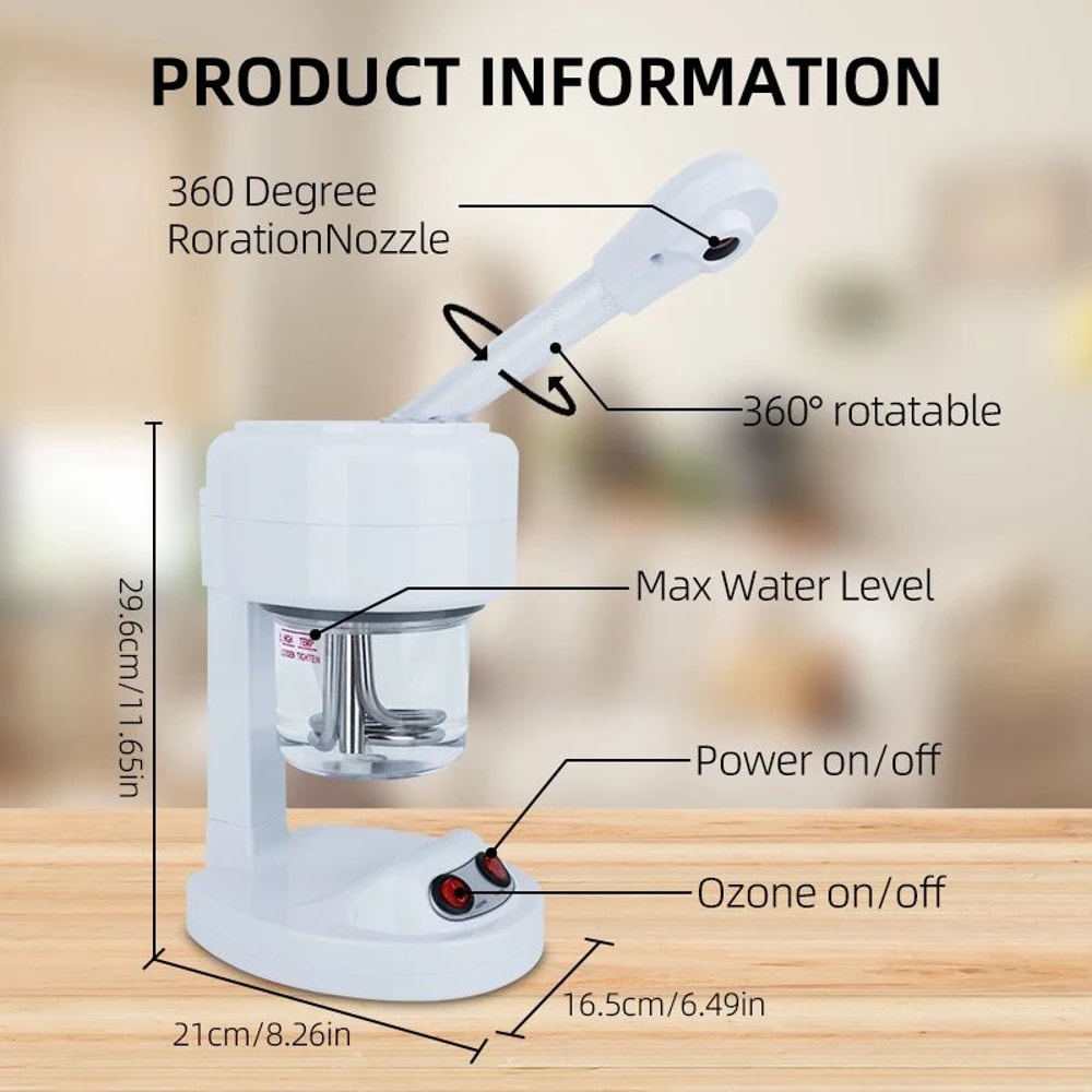 PureGlow Ionic Facial Steamer Portable Ozone Warm Mist Facial Steamer For Deep Pore Cleansing At H 1