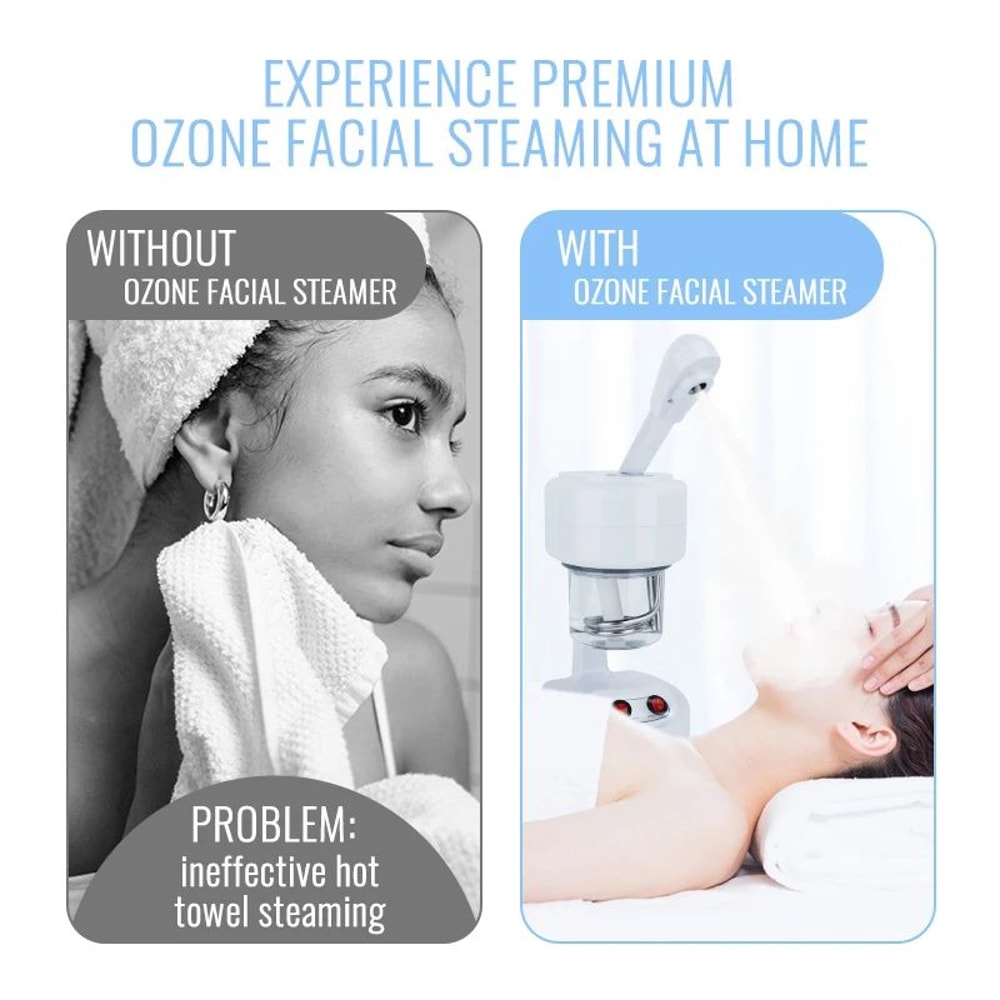 PureGlow Ionic Facial Steamer Portable Ozone Warm Mist Facial Steamer For Deep Pore Cleansing At H 2