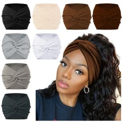 twistflex extra-wide turban headband for women – thick boho workout head wrap
