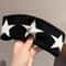 Black White Star Non Slip Headband For Women Soft Yoga Workout Hair Wrap 4