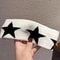 Black White Star Non Slip Headband For Women Soft Yoga Workout Hair Wrap 10