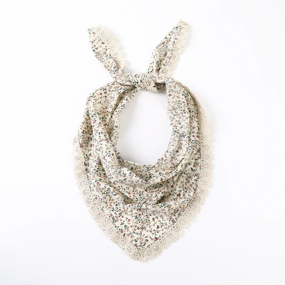 SweetBloom Floral Triangle Hair Scarf Vintage Floral Head Scarf Triangle Bandana Headband For Wom 15