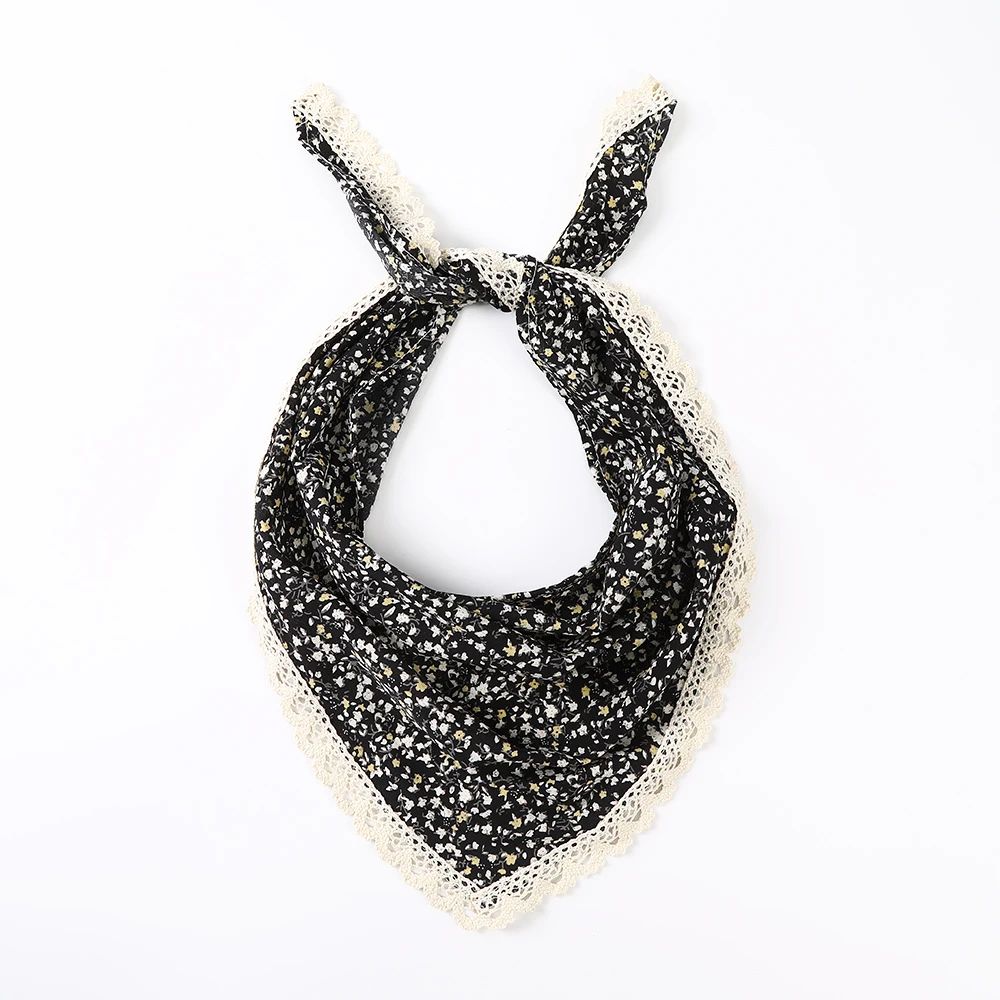 SweetBloom Floral Triangle Hair Scarf Vintage Floral Head Scarf Triangle Bandana Headband For Wom 16