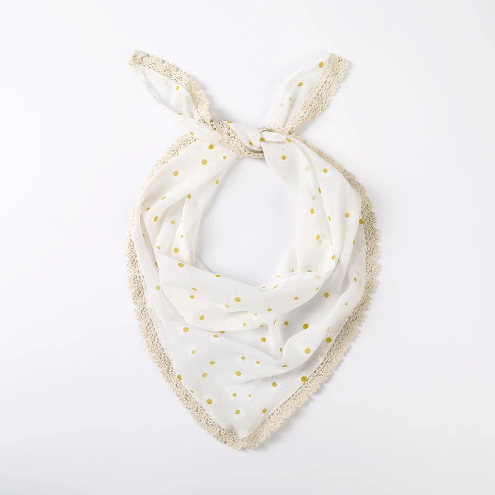 SweetBloom Floral Triangle Hair Scarf Vintage Floral Head Scarf Triangle Bandana Headband For Wom 17