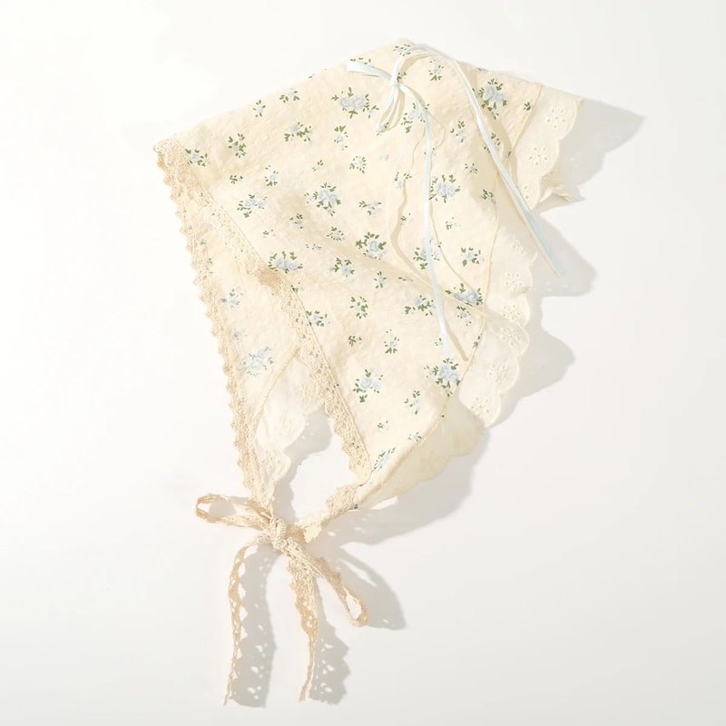 SweetBloom Floral Triangle Hair Scarf Vintage Floral Head Scarf Triangle Bandana Headband For Wom 8