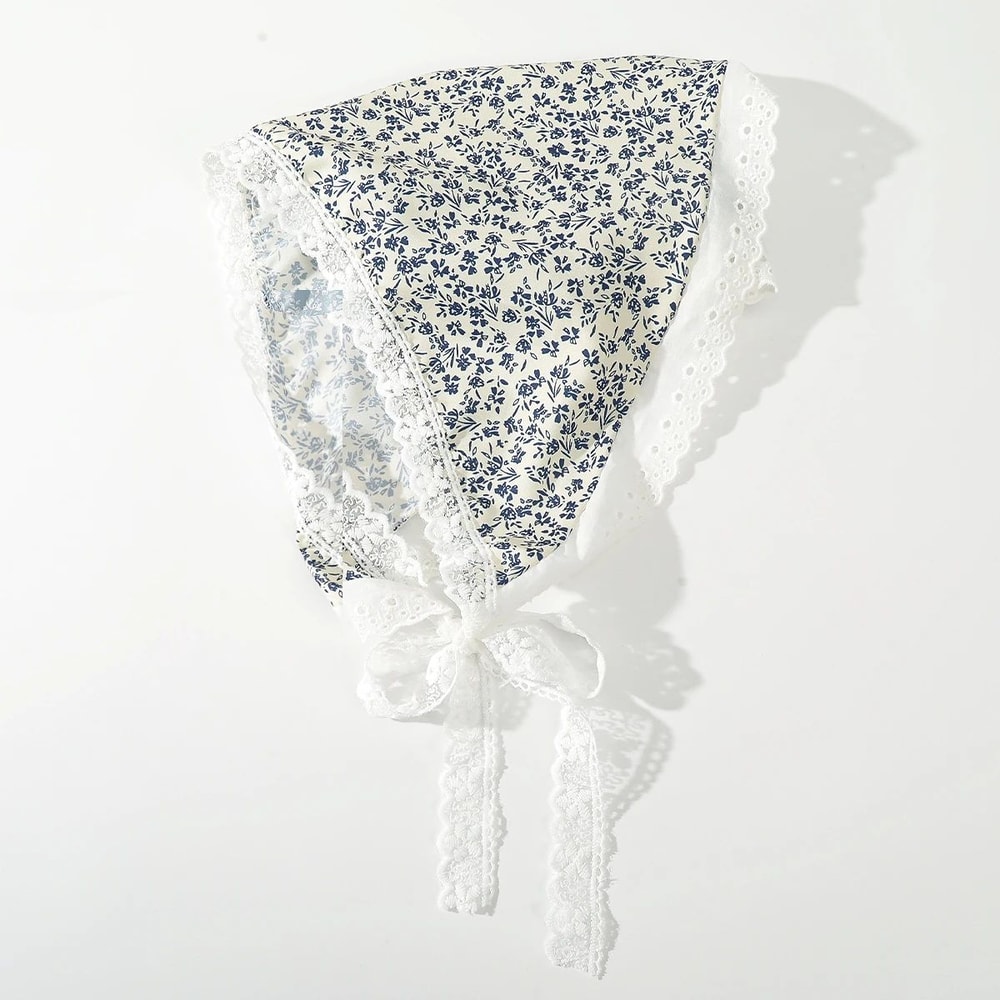 SweetBloom Floral Triangle Hair Scarf Vintage Floral Head Scarf Triangle Bandana Headband For Wom 11