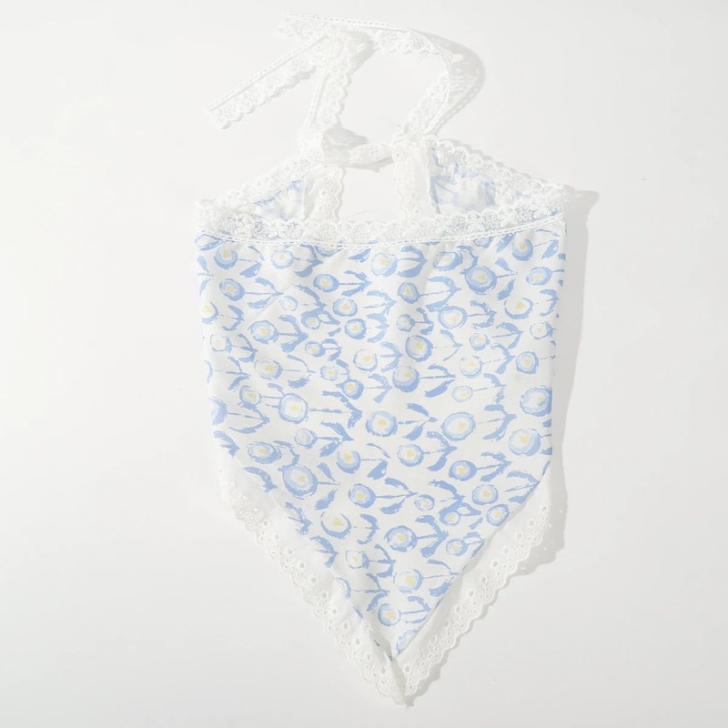 SweetBloom Floral Triangle Hair Scarf Vintage Floral Head Scarf Triangle Bandana Headband For Wom 12