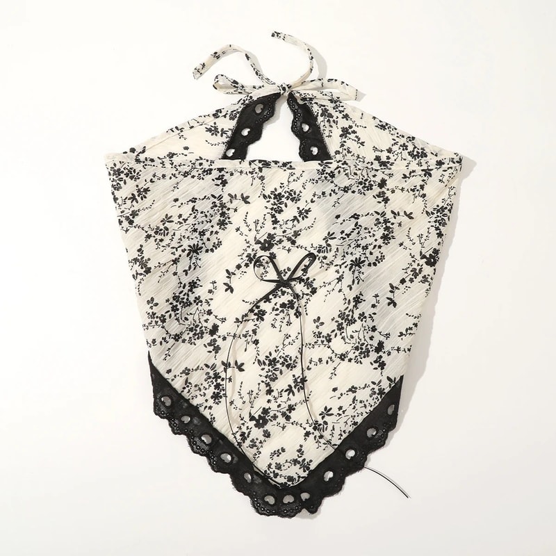 SweetBloom Floral Triangle Hair Scarf Vintage Floral Head Scarf Triangle Bandana Headband For Wom 13