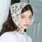 Vintage Bloom White Lace Triangle Head Scarf Retro Floral Hair Wrap For Women 5