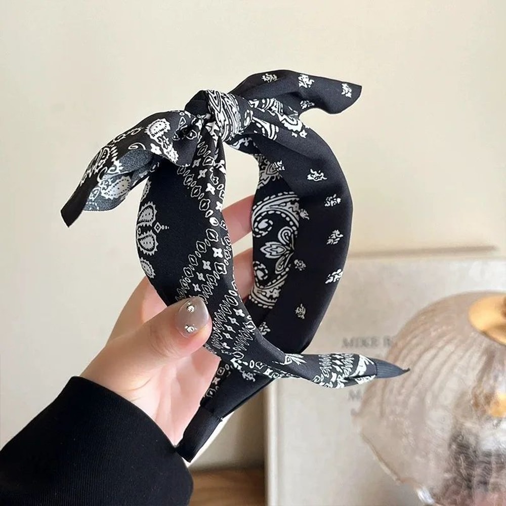 Retro Paisley Wide Fabric Headband Elegant Boho Headband For Women 4