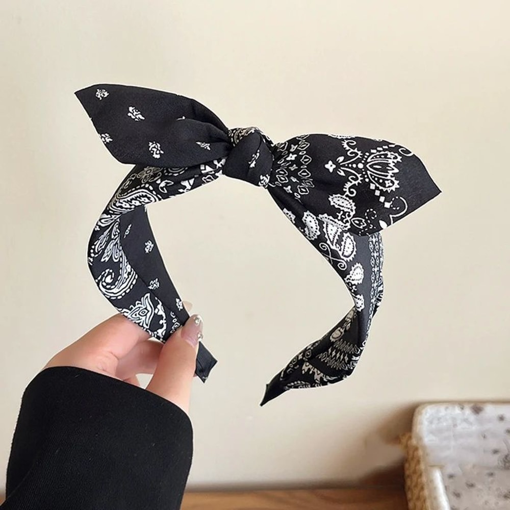 Retro Paisley Wide Fabric Headband Elegant Boho Headband For Women 7