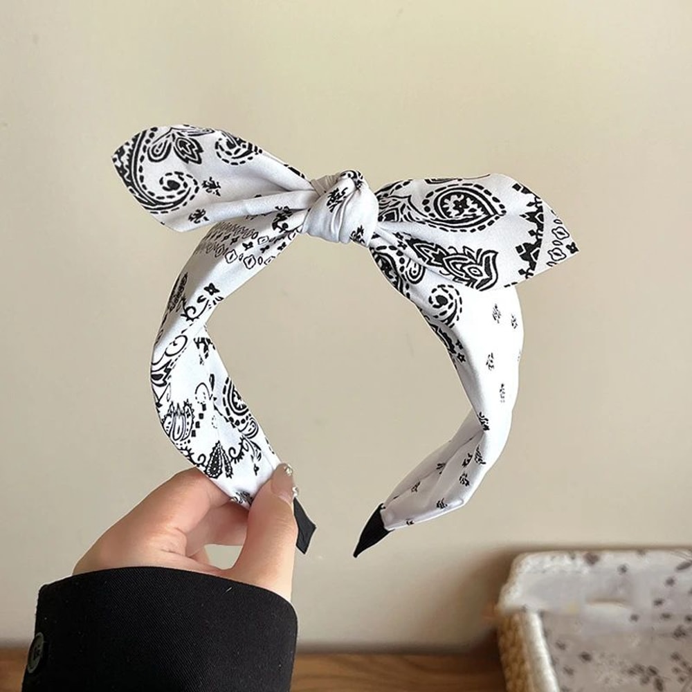Retro Paisley Wide Fabric Headband Elegant Boho Headband For Women 8